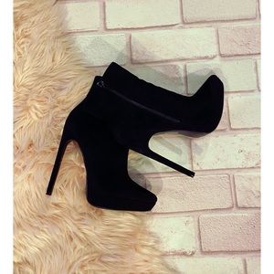 Black platform booties